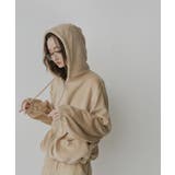 ベージュ | 【2026AW新作】フリースジップパーカー 腹巻付きイージーワイドパンツ セット | ad thie
