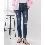 ストレッチダメージスキニーパンツ スキニー ボトム | ad thie | 詳細画像3 