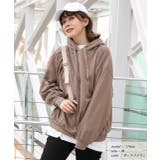 ダークブラウン | 裏シャギー裏起毛ドロップショルダーBIGパーカー スウェット | ad thie