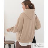 モカベージュ２ | 裏シャギー裏起毛ドロップショルダーBIGパーカー スウェット | ad thie