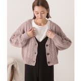 ボリュームスリーブ ケーブルニットカーディガン | ad thie | 詳細画像18 