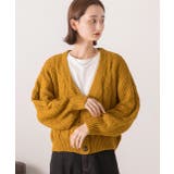 ボリュームスリーブ ケーブルニットカーディガン | ad thie | 詳細画像4 