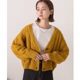 ボリュームスリーブ ケーブルニットカーディガン | ad thie | 詳細画像5 