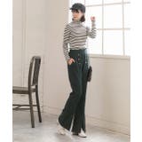 センターシームスリットパンツ マリンボタン セミフレア | ad thie | 詳細画像10 