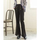 センターシームスリットパンツ マリンボタン セミフレア | ad thie | 詳細画像15 