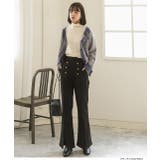 センターシームスリットパンツ マリンボタン セミフレア | ad thie | 詳細画像16 