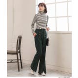 センターシームスリットパンツ マリンボタン セミフレア | ad thie | 詳細画像3 