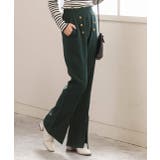 センターシームスリットパンツ マリンボタン セミフレア | ad thie | 詳細画像7 