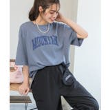ラウンドサイドスリット グランジロゴTシャツ | ad thie | 詳細画像11 