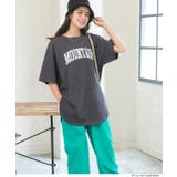 ラウンドサイドスリット グランジロゴTシャツ | ad thie | 詳細画像15 