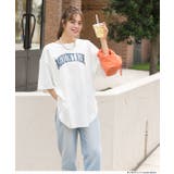 ラウンドサイドスリット グランジロゴTシャツ | ad thie | 詳細画像4 