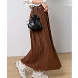 ダークブラウン | ロングプリーツスカート | ad thie