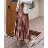 モカ | 【新色追加!】サテンプリーツロングスカート 秋服 秋 冬服 冬 | ad thie