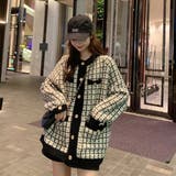 ツイード柄ニットカーディガン | ad thie | 詳細画像3 