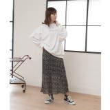 ロングスカート プリーツ 小花柄 シフォンタッチ ウエストゴム | ad thie | 詳細画像10 