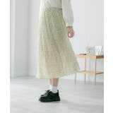 ロングスカート プリーツ 小花柄 シフォンタッチ ウエストゴム | ad thie | 詳細画像14 