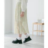 ロングスカート プリーツ 小花柄 シフォンタッチ ウエストゴム | ad thie | 詳細画像15 