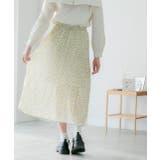 ロングスカート プリーツ 小花柄 シフォンタッチ ウエストゴム | ad thie | 詳細画像16 