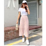 ロングスカート プリーツ 小花柄 シフォンタッチ ウエストゴム | ad thie | 詳細画像2 