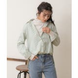 パステルカラー サイドスリット ストライプ柄シャツ | ad thie | 詳細画像16 