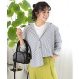 パステルカラー サイドスリット ストライプ柄シャツ | ad thie | 詳細画像25 