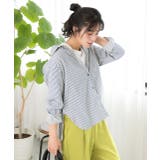 パステルカラー サイドスリット ストライプ柄シャツ | ad thie | 詳細画像28 