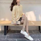 アイボリー | カラーニット プルオーバー | ad thie