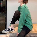 グリーン２ | カラーニット プルオーバー | ad thie