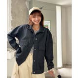 ブラック | ビッグデニムジャケット パッチポケット ヴィンテージ | ad thie