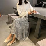 花柄フレアスカート ロング | ad thie | 詳細画像4 