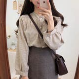 ライトブラウン | チェックシャツ ノーカラー ギンガム 羽織り | ad thie