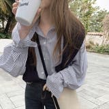 ストライプシャツ ボリューム袖 | ad thie | 詳細画像15 