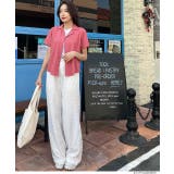 カラーシャツ 開襟 半袖 軽量 タック | ad thie | 詳細画像12