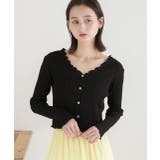 フリルメロー コンパクトリブカーディガン | ad thie | 詳細画像15 