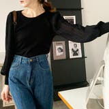 プリーツスリーブニット シフォン 切替 | ad thie | 詳細画像11 