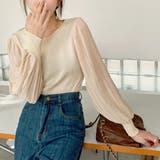 プリーツスリーブニット シフォン 切替 | ad thie | 詳細画像12 