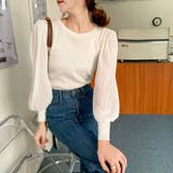 プリーツスリーブニット シフォン 切替 | ad thie | 詳細画像6 