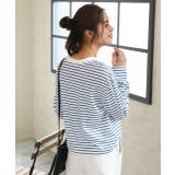 ショート丈ボーダーロングTシャツ | ad thie | 詳細画像5