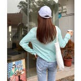 ショート丈ボーダーロングTシャツ | ad thie | 詳細画像9