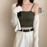 カップ付きシャーリング ショート丈 ブラトップ | ad thie | 詳細画像14 