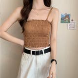 カップ付きシャーリング ショート丈 ブラトップ | ad thie | 詳細画像7 