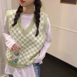 フラッグチェック柄ベスト | ad thie | 詳細画像14 