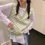 フラッグチェック柄ベスト | ad thie | 詳細画像15 