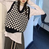 フラッグチェック柄ベスト | ad thie | 詳細画像2 
