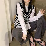 フラッグチェック柄ベスト | ad thie | 詳細画像3 