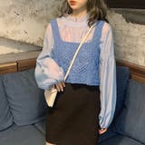 透かし編みクロシェショートベスト | ad thie | 詳細画像8 