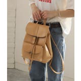 ベージュ | ポケット付きマチありリュック | ad thie