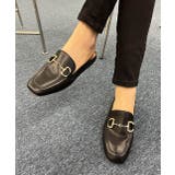 ブラック | スクエアミュールスリッパローファー | ad thie