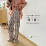 ニュアンス柄 ハイウエスト フレアプリーツパンツ | ad thie | 詳細画像1