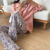 ニュアンス柄 ハイウエスト フレアプリーツパンツ | ad thie | 詳細画像6